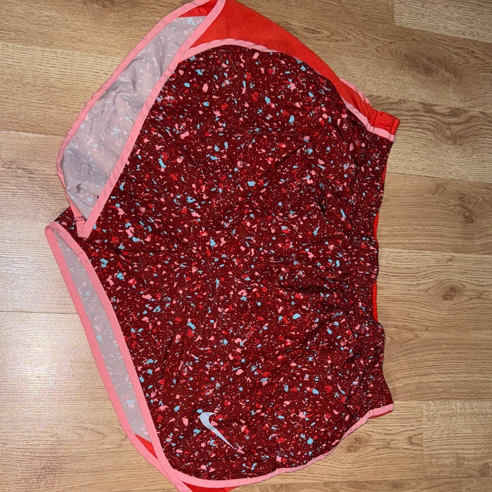 Nike Red and Pink Speckled Shorts